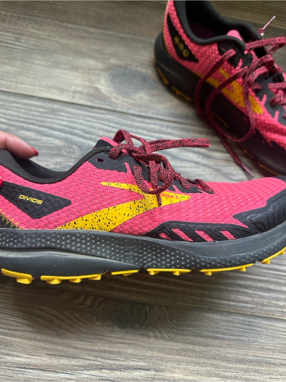 Brooks Trail Divide Pink  Women's Athletic Walking Hiking Running Tennis Shoes - Picture 11 of 13